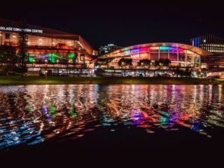 Adelaide water lights on Torrens River, SA.  Poster prints. Photos for sale, printed and delivered.