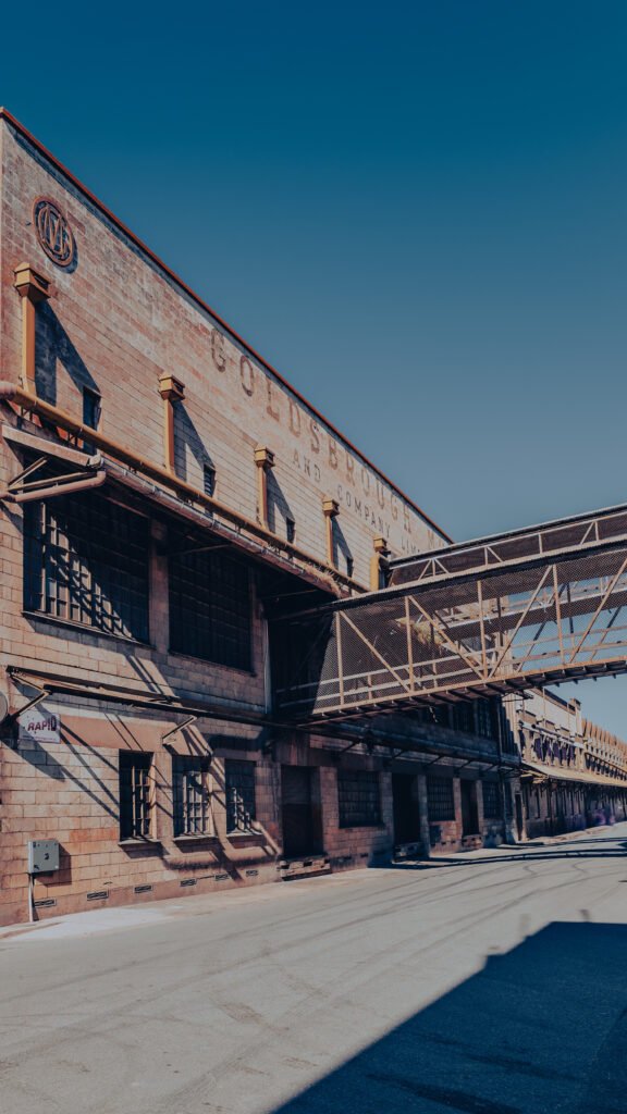 Goldsbrough Warehouse vertical, Port Adelaide, SA.  Poster prints. Photos for sale, printed and delivered.