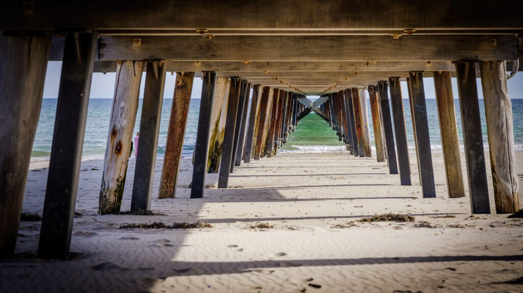 Under the Jetty, Grange Beach, SA.  Poster prints. Photos for sale, printed and delivered.