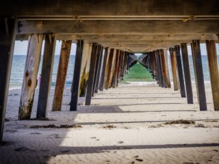 Under the Jetty, Grange Beach, SA.  Poster prints. Photos for sale, printed and delivered.